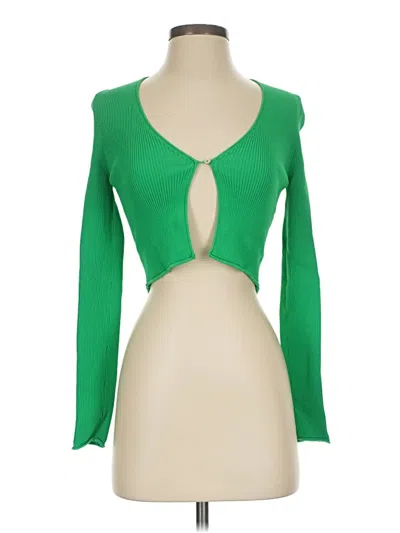 Pre-owned Zara Cardigan Sweater In Green