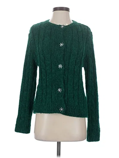 Pre-owned Zara Cardigan Sweater In Green
