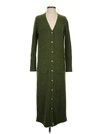 Pre-owned Zara Cardigan Sweater In Green
