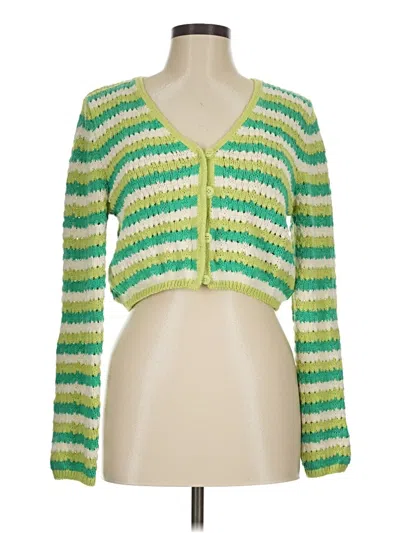 Pre-owned Zara Cardigan Sweater In Green