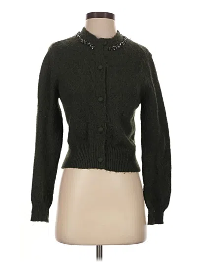 Pre-owned Zara Cardigan Sweater In Green