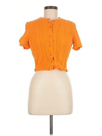 Pre-owned Zara Cardigan Sweater In Orange