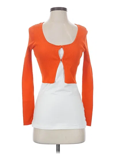 Pre-owned Zara Cardigan Sweater In Orange