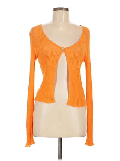 Pre-owned Zara Cardigan Sweater In Orange