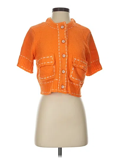 Pre-owned Zara Cardigan Sweater In Orange
