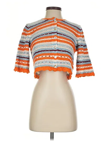 Pre-owned Zara Cardigan Sweater In Orange