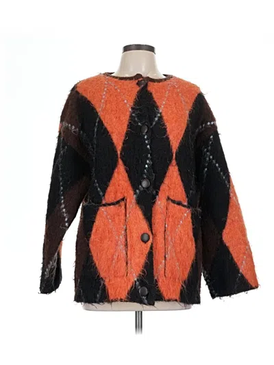 Pre-owned Zara Cardigan Sweater In Orange