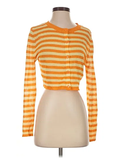 Pre-owned Zara Cardigan Sweater In Orange
