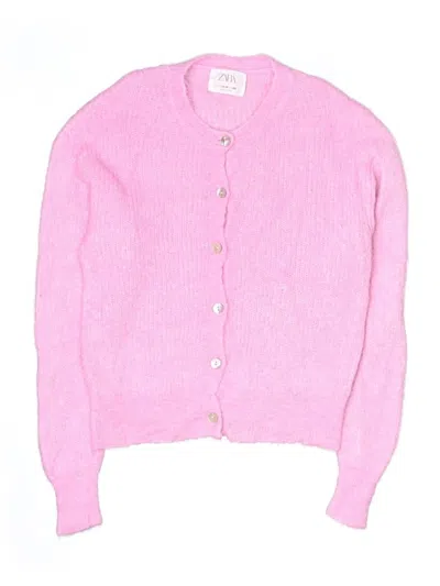 Pre-owned Zara Kids' Cardigan Sweater In Pink