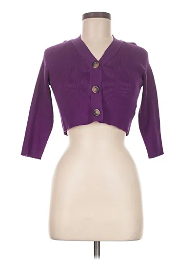 Pre-owned Zara Cardigan Sweater In Purple