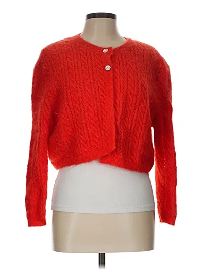 Pre-owned Zara Cardigan Sweater In Red