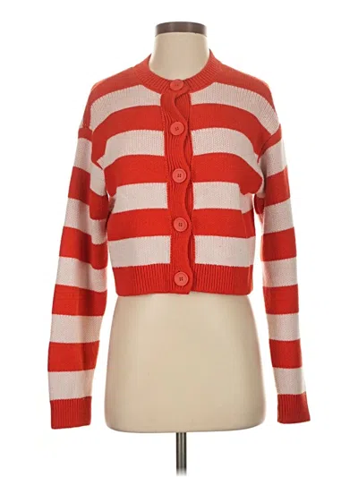 Pre-owned Zara Cardigan Sweater In Red