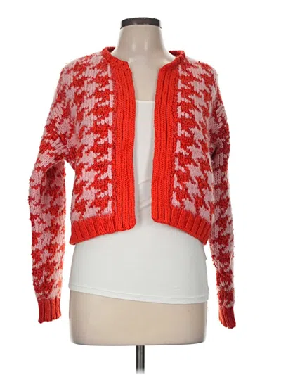 Pre-owned Zara Cardigan Sweater In Red