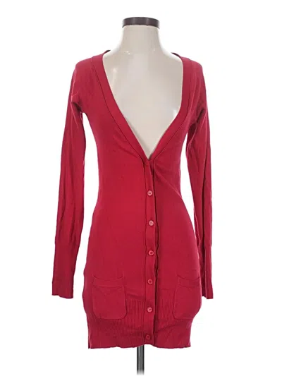 Pre-owned Zara Cardigan Sweater In Red
