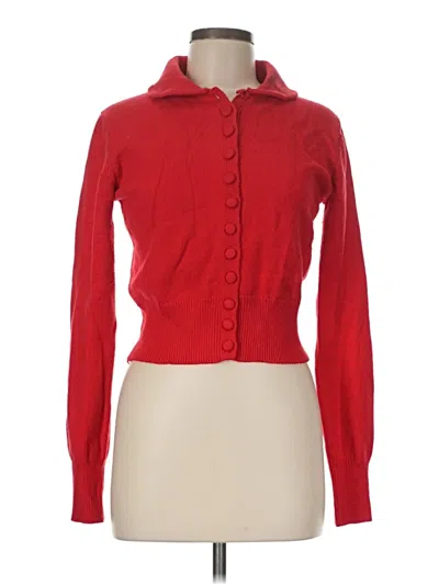 Pre-owned Zara Cardigan Sweater In Red