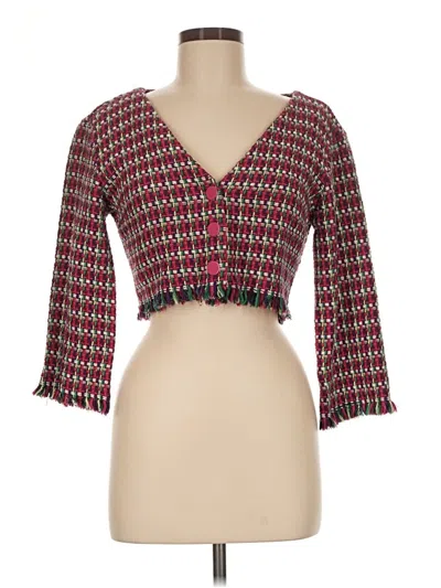 Pre-owned Zara Cardigan Sweater In Red