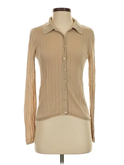 Pre-owned Zara Cardigan Sweater In Tan