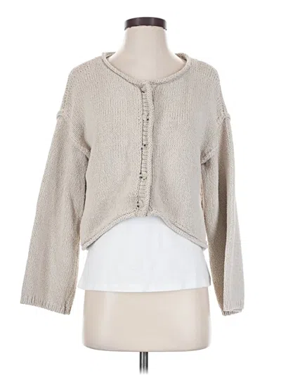 Pre-owned Zara Cardigan Sweater In Tan