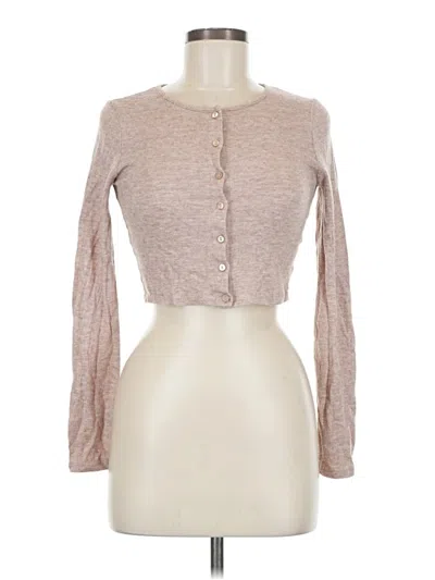 Pre-owned Zara Cardigan Sweater In Tan