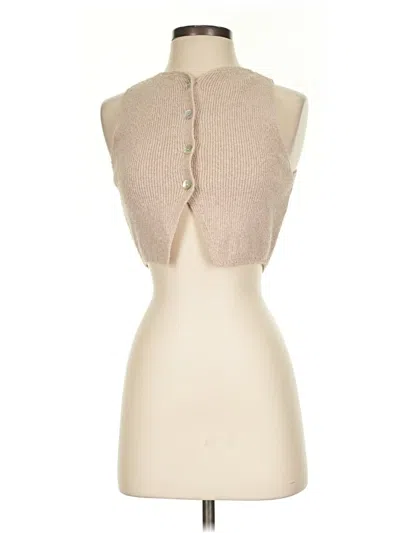 Pre-owned Zara Cardigan Sweater In Tan
