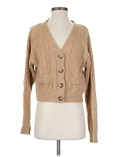 Pre-owned Zara Cardigan Sweater In Tan
