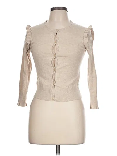 Pre-owned Zara Cardigan Sweater In Tan