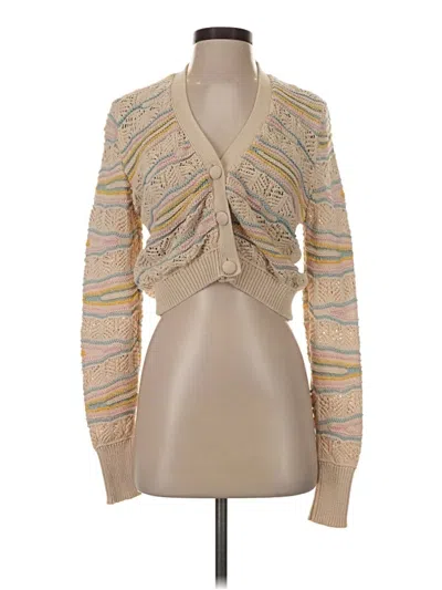 Pre-owned Zara Cardigan Sweater In Tan