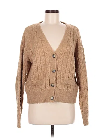Pre-owned Zara Cardigan Sweater In Tan
