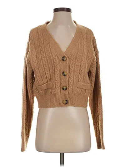 Pre-owned Zara Cardigan Sweater In Tan