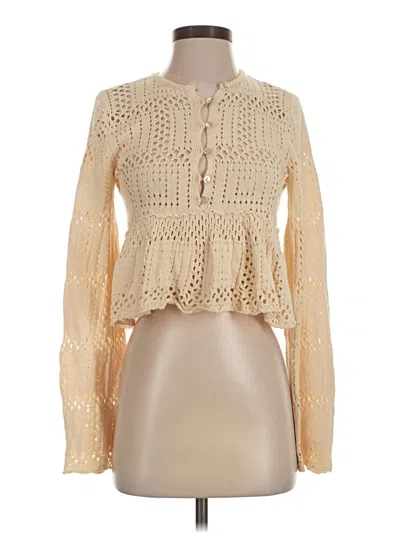 Pre-owned Zara Cardigan Sweater In Tan