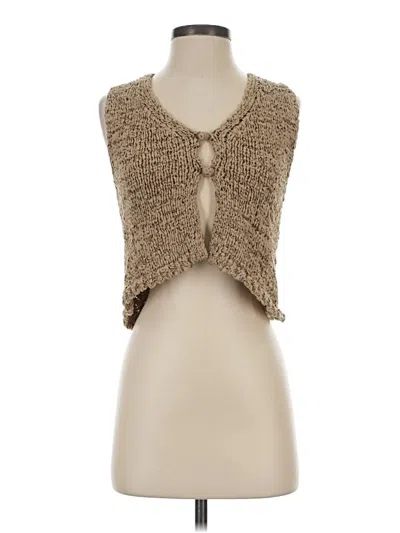 Pre-owned Zara Cardigan Sweater In Tan