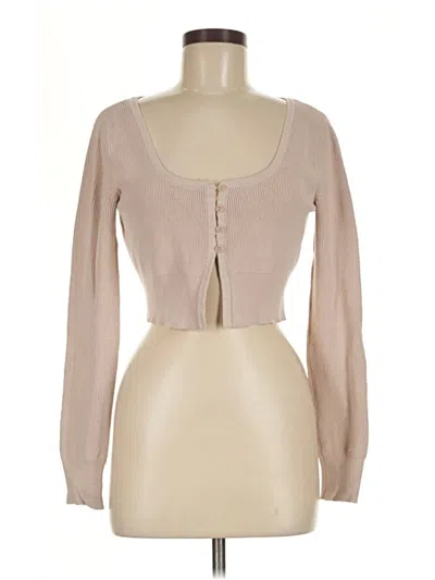 Pre-owned Zara Cardigan Sweater In Tan