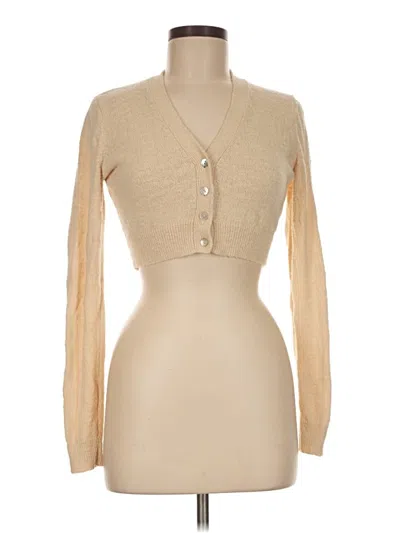 Pre-owned Zara Cardigan Sweater In Tan