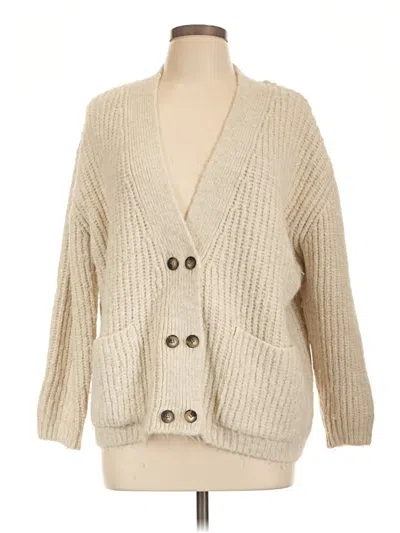 Pre-owned Zara Cardigan Sweater In Tan