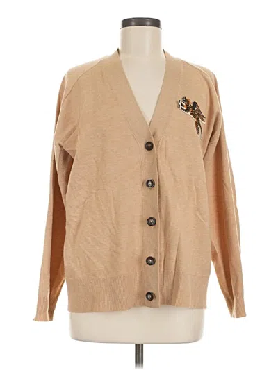 Pre-owned Zara Cardigan Sweater In Tan