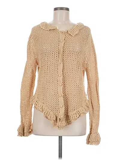 Pre-owned Zara Cardigan Sweater In Tan