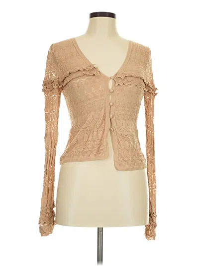 Pre-owned Zara Cardigan Sweater In Tan