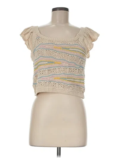 Pre-owned Zara Cardigan Sweater In Tan
