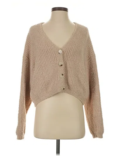 Pre-owned Zara Cardigan Sweater In Tan