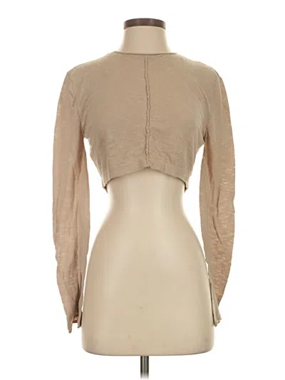 Pre-owned Zara Cardigan Sweater In Tan