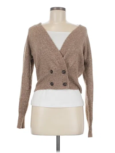 Pre-owned Zara Cardigan Sweater In Tan