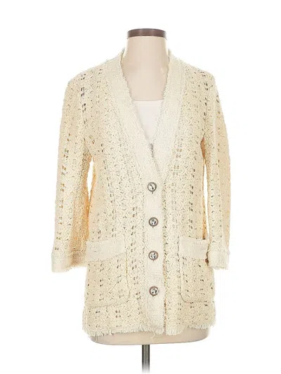 Pre-owned Zara Cardigan Sweater In White