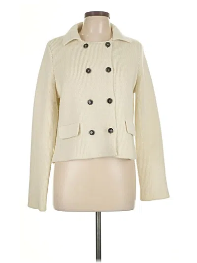 Pre-owned Zara Cardigan Sweater In White