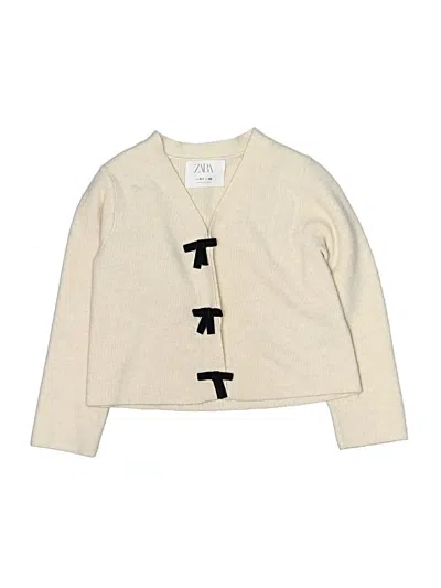 Pre-owned Zara Kids' Cardigan Sweater In White