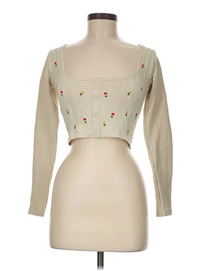 Pre-owned Zara Cardigan Sweater In White