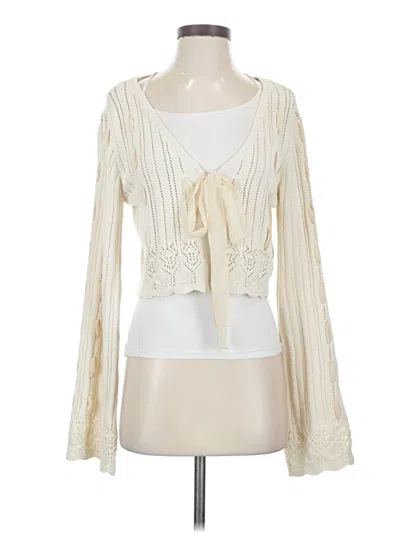 Pre-owned Zara Cardigan Sweater In White