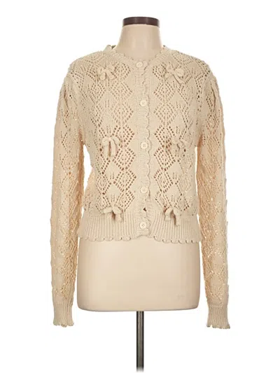Pre-owned Zara Cardigan Sweater In White