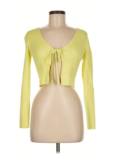 Pre-owned Zara Cardigan Sweater In Yellow