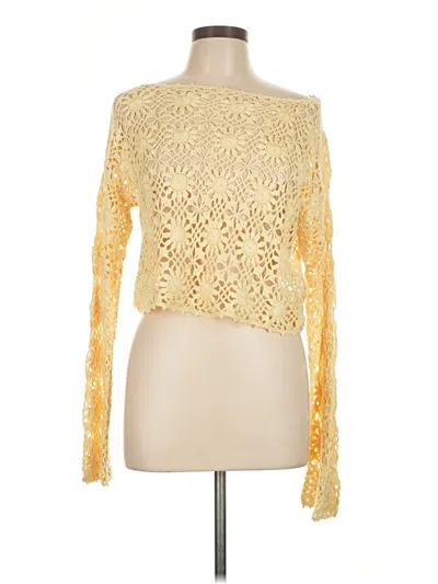 Pre-owned Zara Cardigan Sweater In Yellow