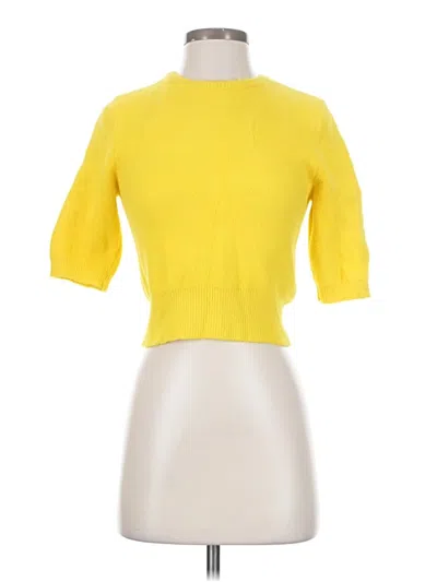 Pre-owned Zara Cardigan Sweater In Yellow